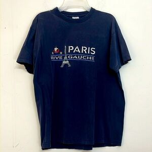 🌞 France Estelle Vintage black Paris Rive Gauche short sleeve tee unisex L